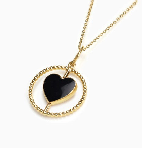 925 Sterling Silver Stylish Self Love Design CZ Stones Gold Plated Pendant With Chain For Women By Kesardeep